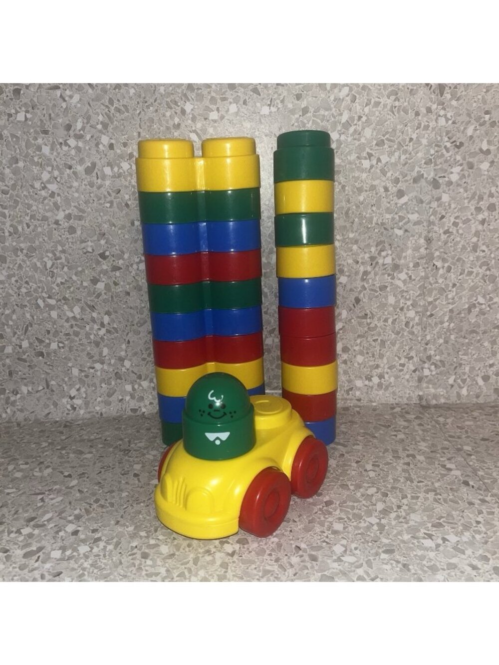 1996 Fisher Price Easy Stack N Build Building Blocks Vehicle Figure 20 Blocks